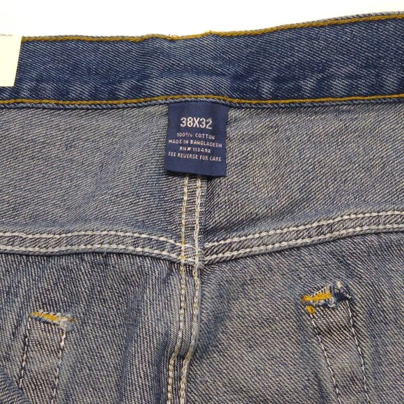 Full Blue Cowboy Cut Men 38x31 High Rise Sits At Waist Reg Fit Straight Leg NWT - Picture 3 of 6